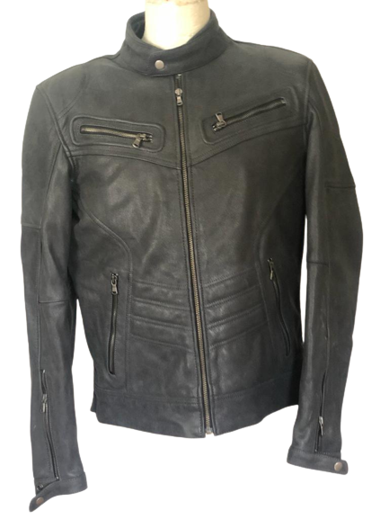 Dark Grey Leather Armoured Jacket | Biker Gear Ireland